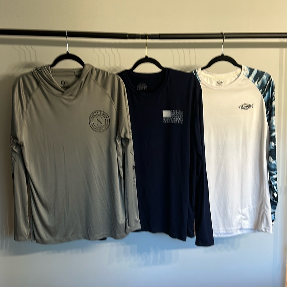 Men’s Long Sleeve Fishing T-shirts (3) Size Medium